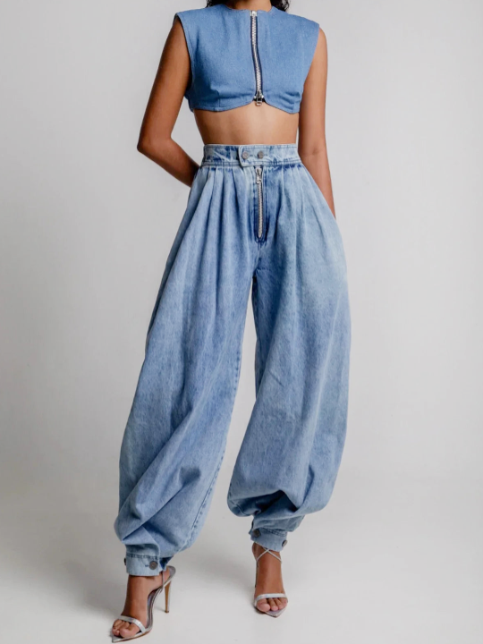 Elara™ | High Waist Balloon Jeans
