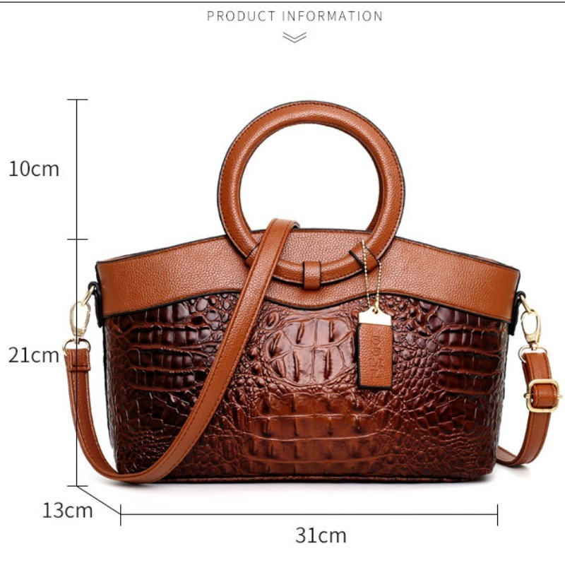 Elara™ | Crocodile Pattern Handbag