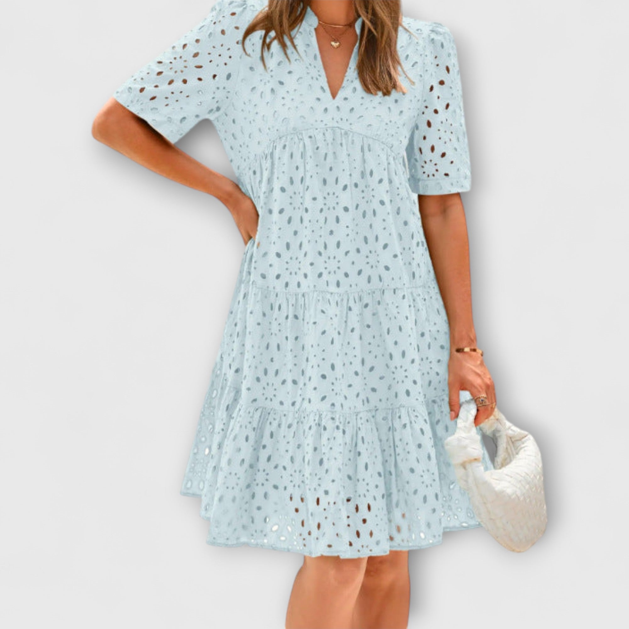 Elara™ | Lace Ruffle Summer Dress