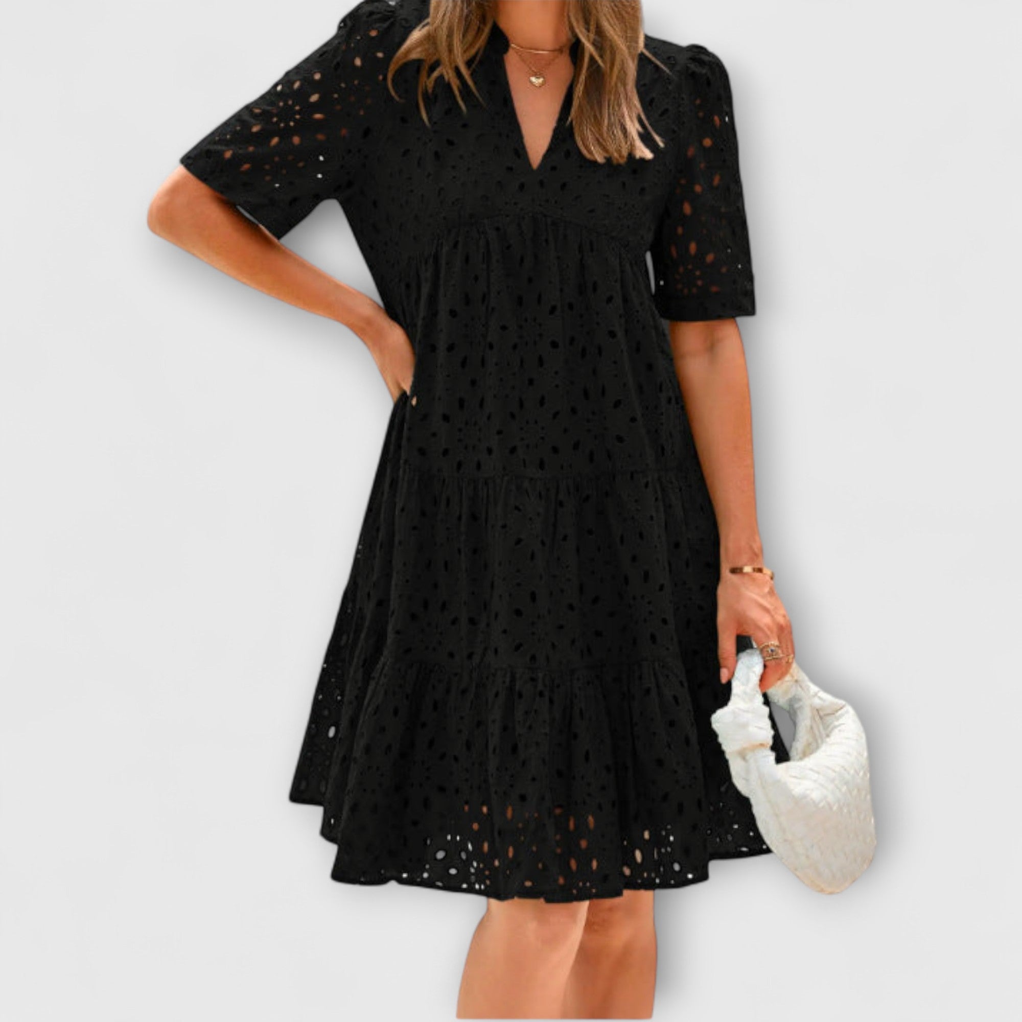 Elara™ | Lace Ruffle Summer Dress