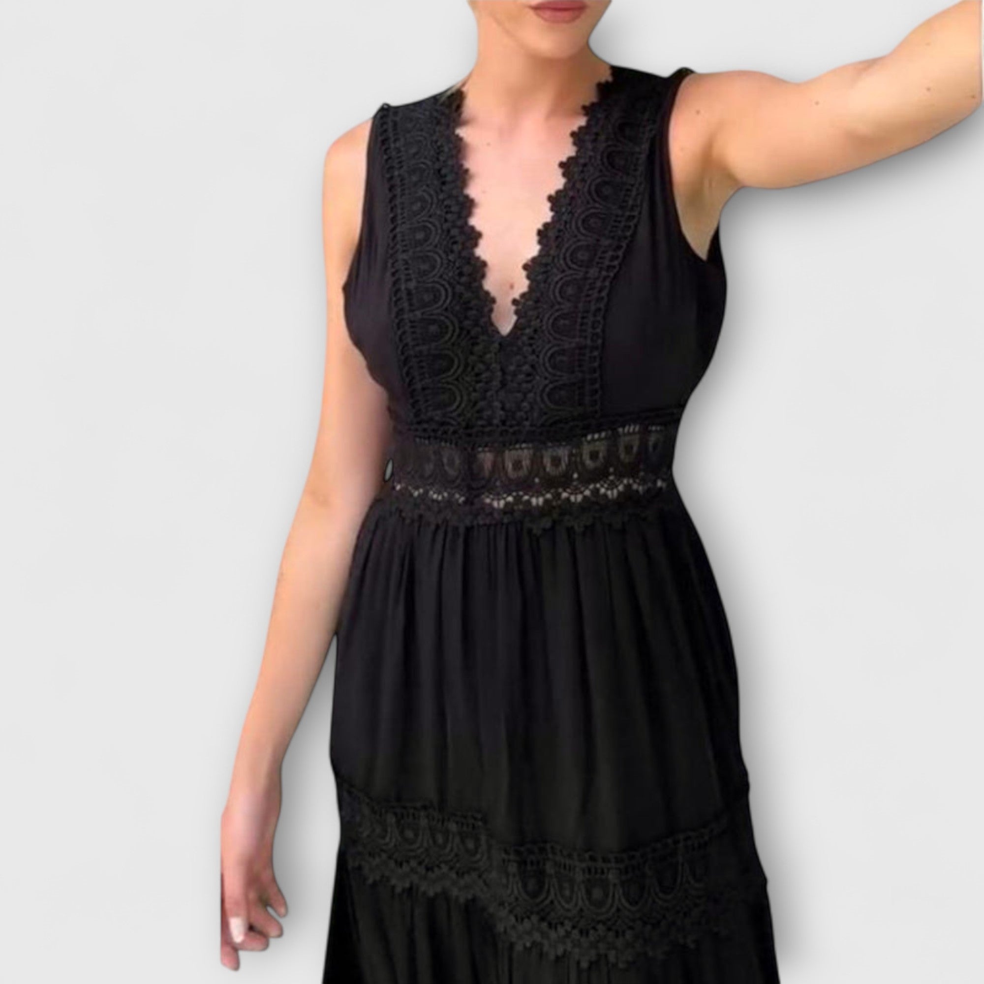 Elara™ | Lace V-Neck Dress