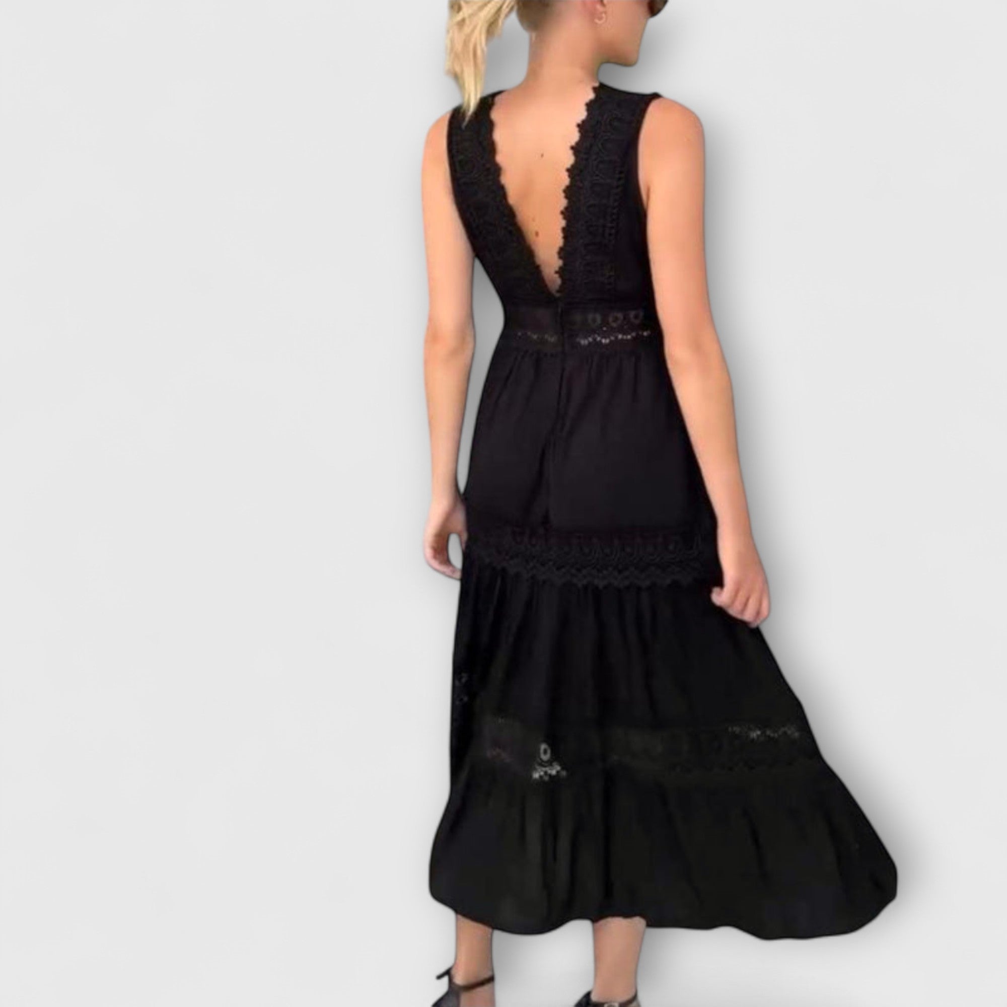 Elara™ | Lace V-Neck Dress