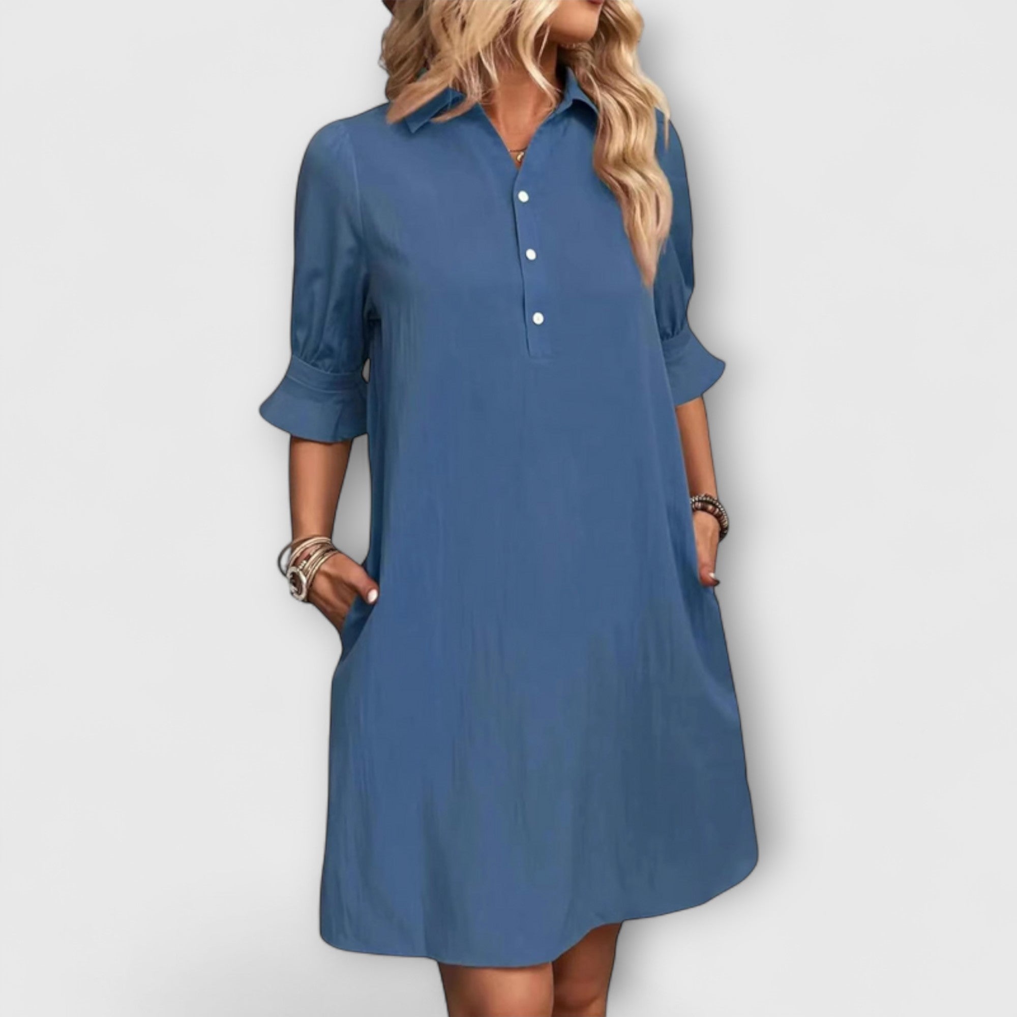 Elara™ | Button Down Shirt Dress Chic