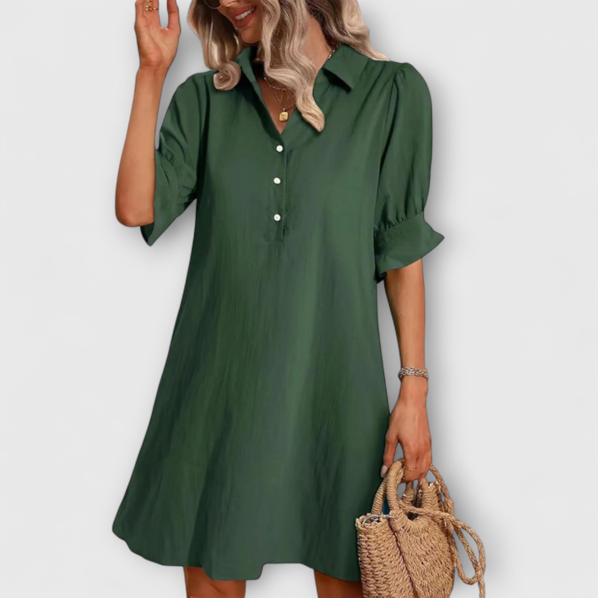 Elara™ | Button Down Shirt Dress Chic