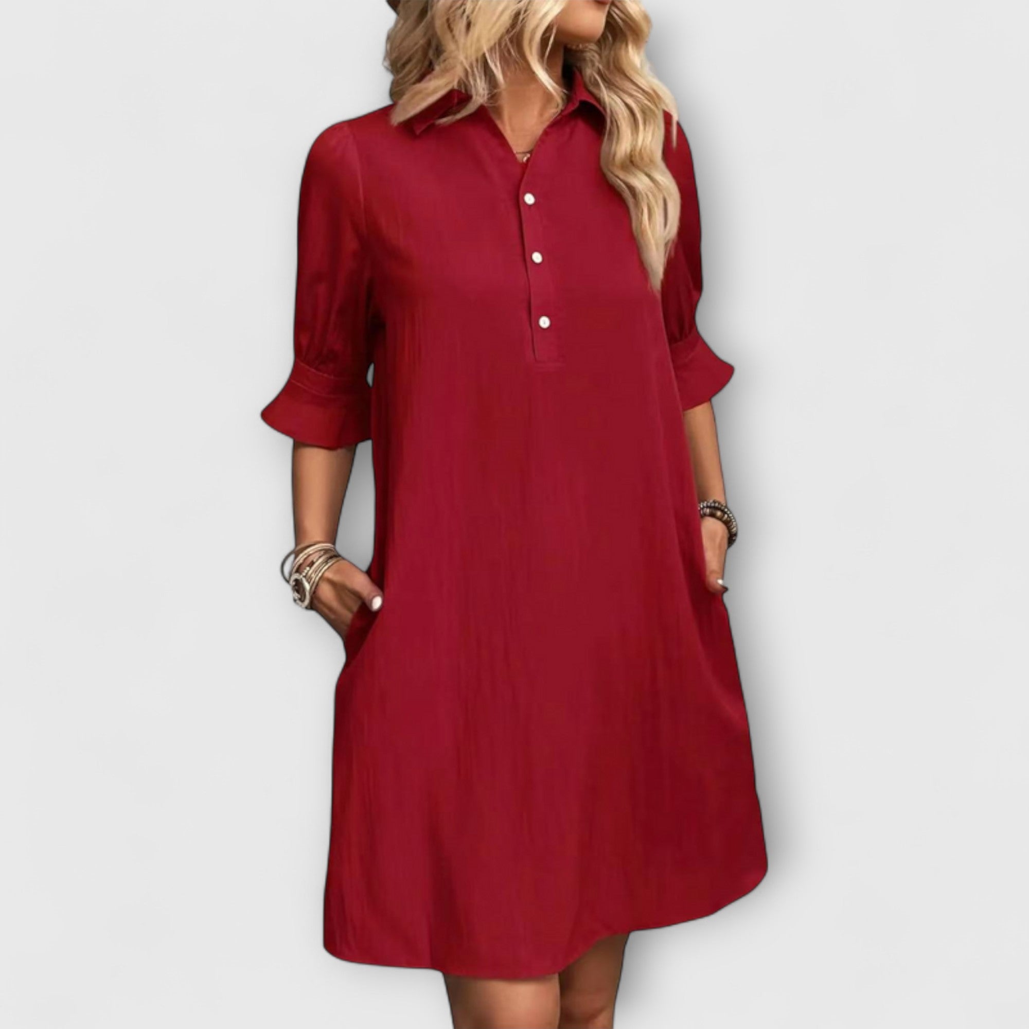 Elara™ | Button Down Shirt Dress Chic