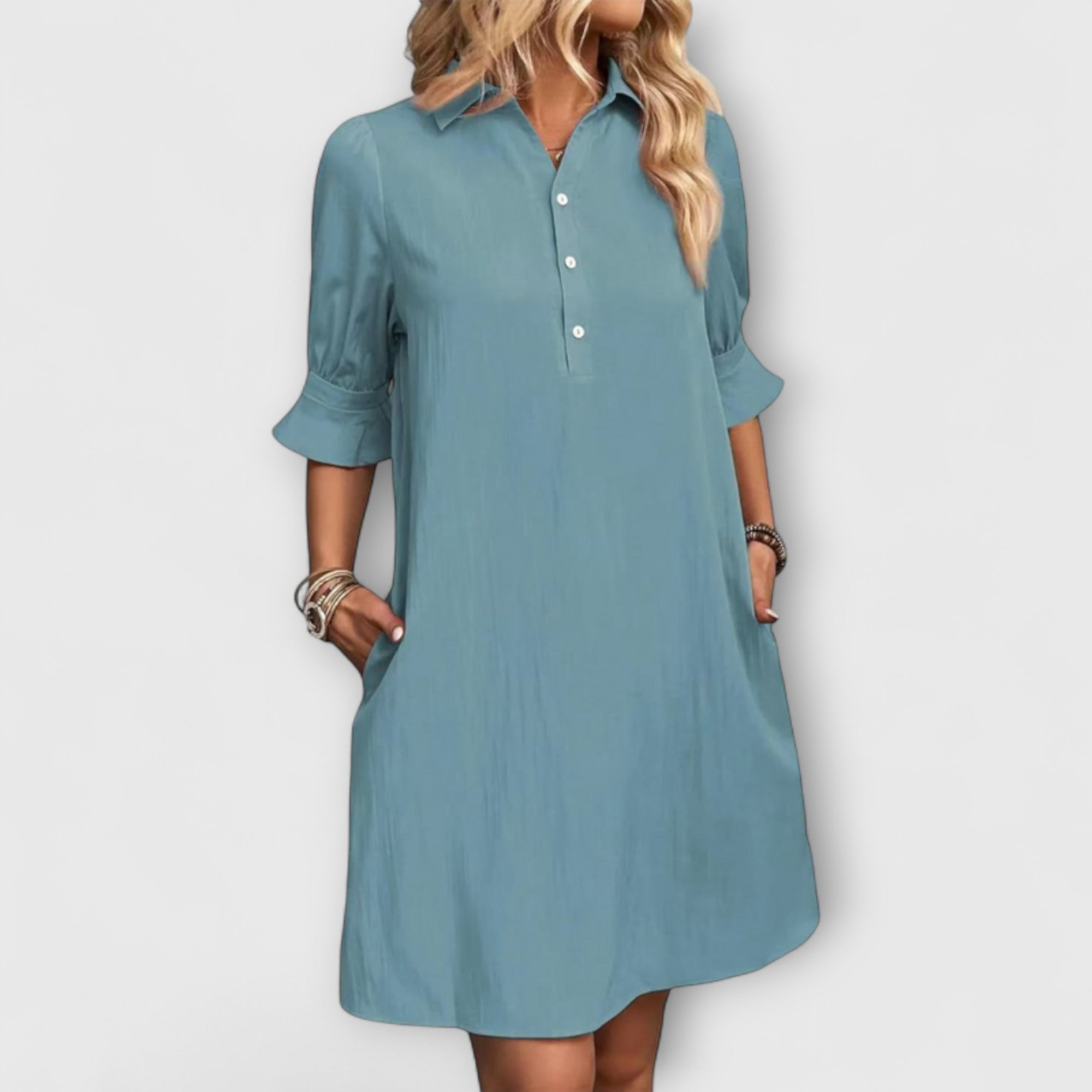 Elara™ | Button Down Shirt Dress Chic