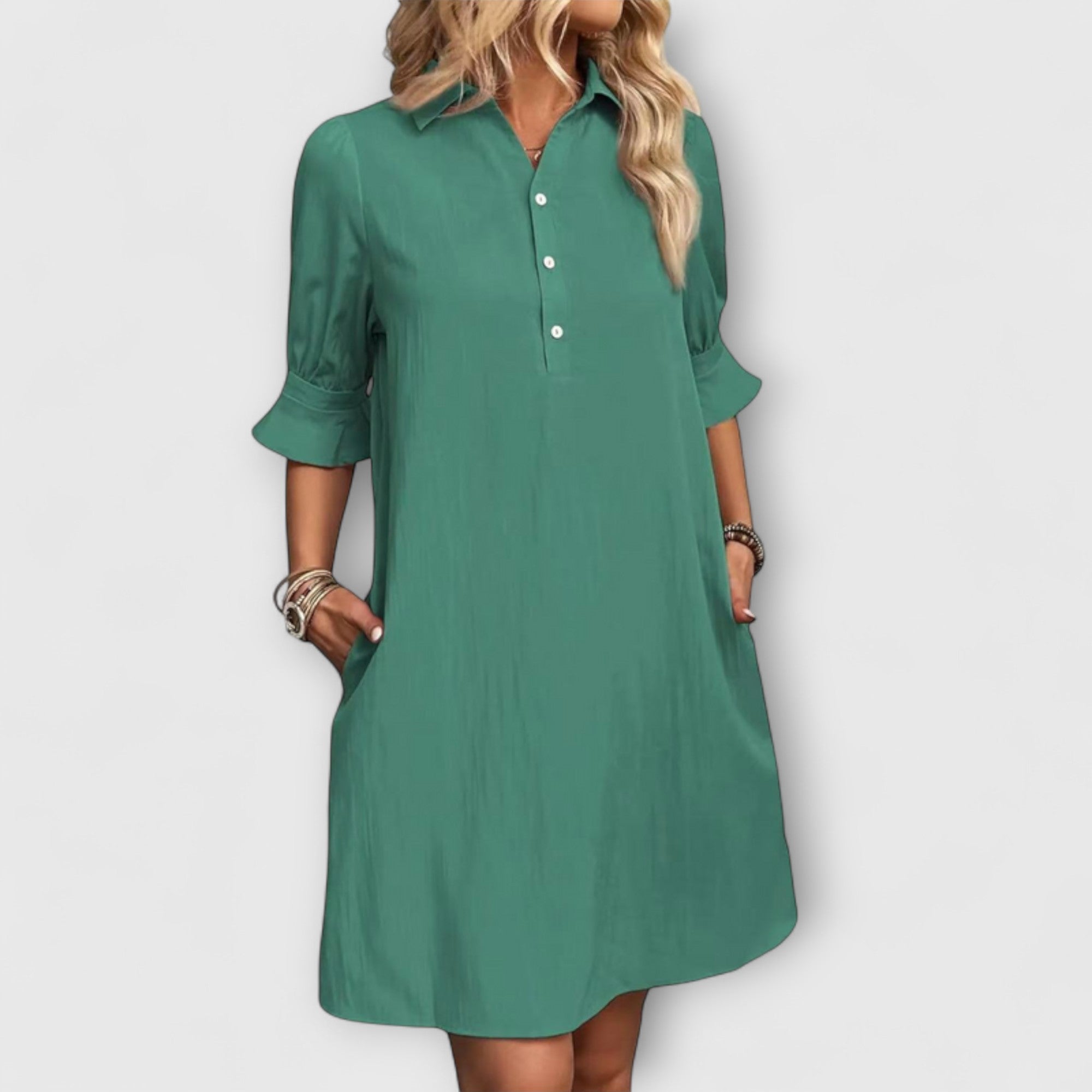 Elara™ | Button Down Shirt Dress Chic