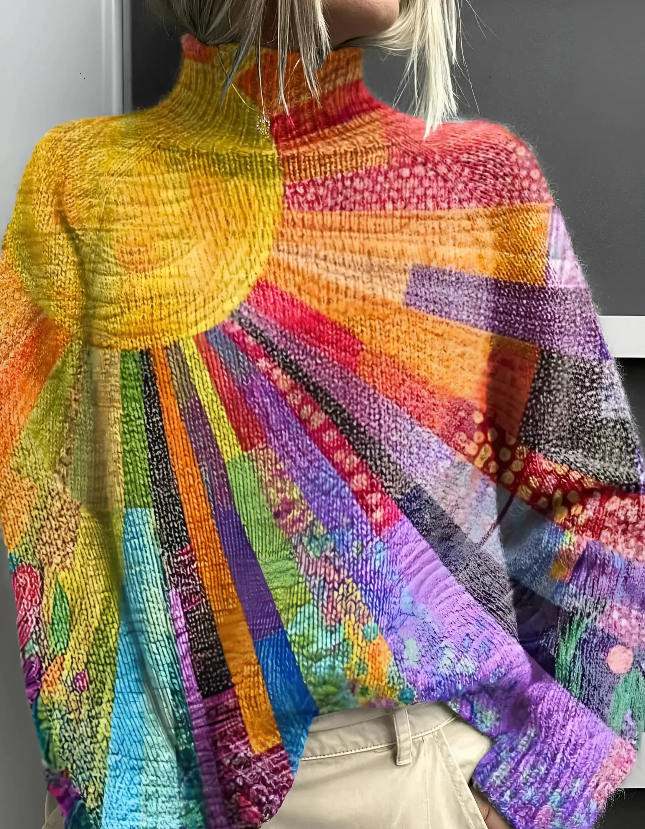 Elara™ | Colorful Turtleneck Sweater