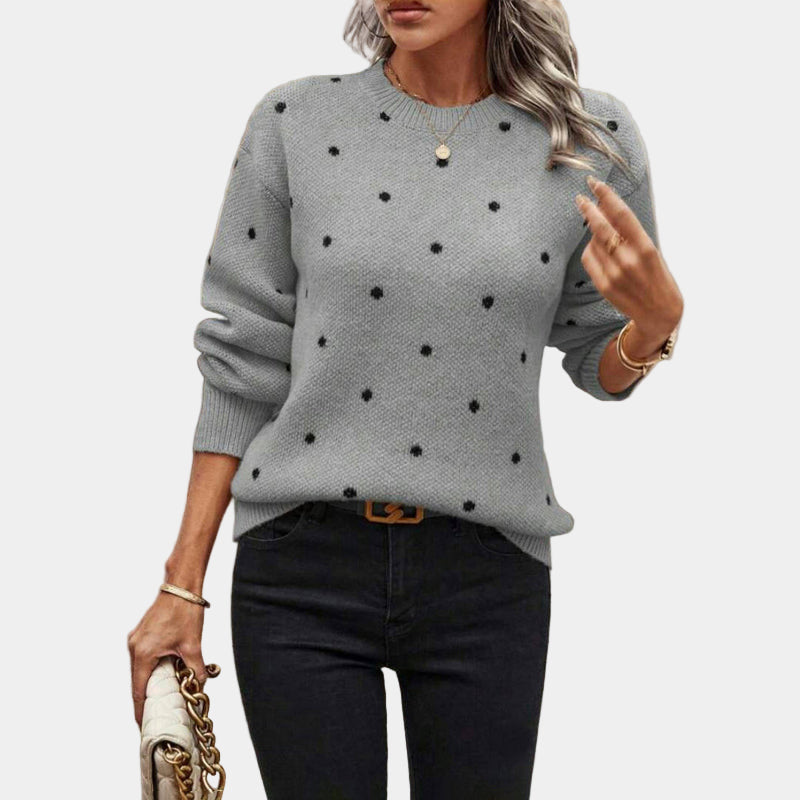 Elara™ | Polka Dot Knit Sweater