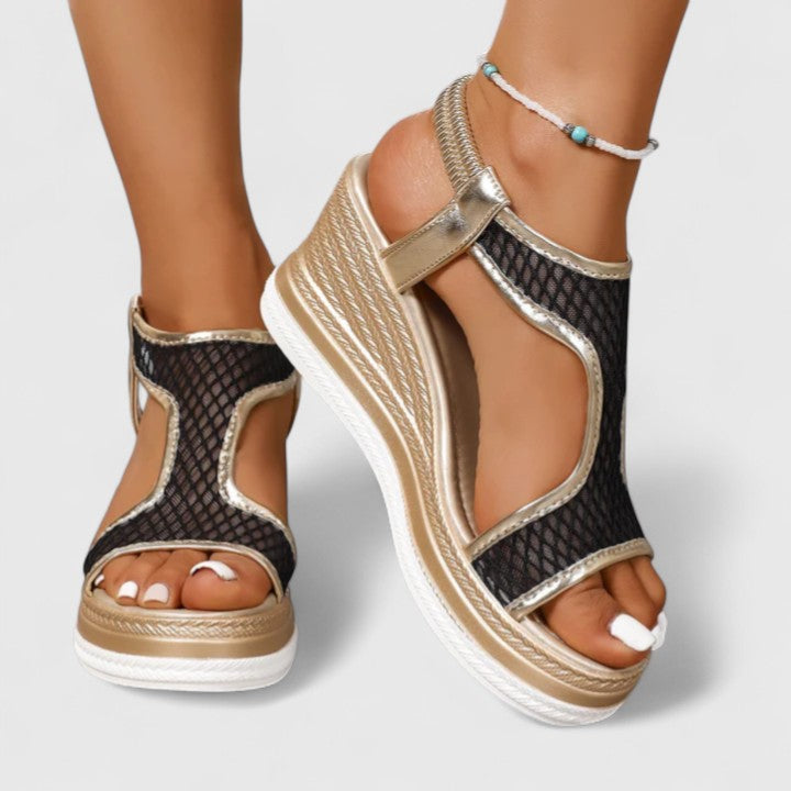 Elara™ | T-Strap Wedge Heels