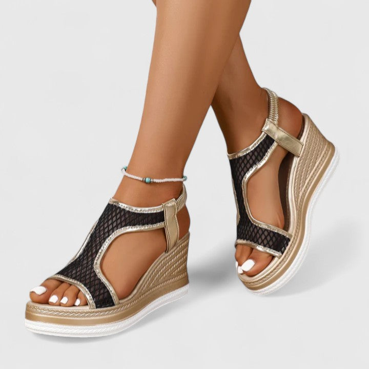 Elara™ | T-Strap Wedge Heels
