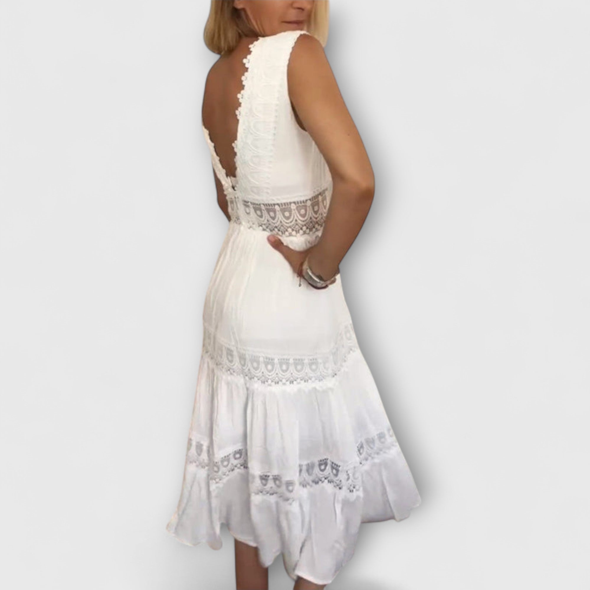 Elara™ | Lace V-Neck Dress