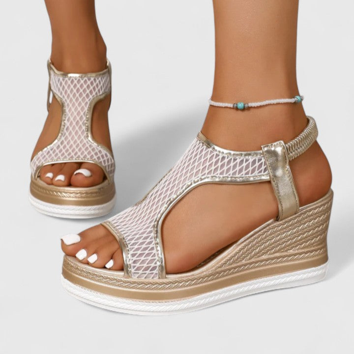 Elara™ | T-Strap Wedge Heels