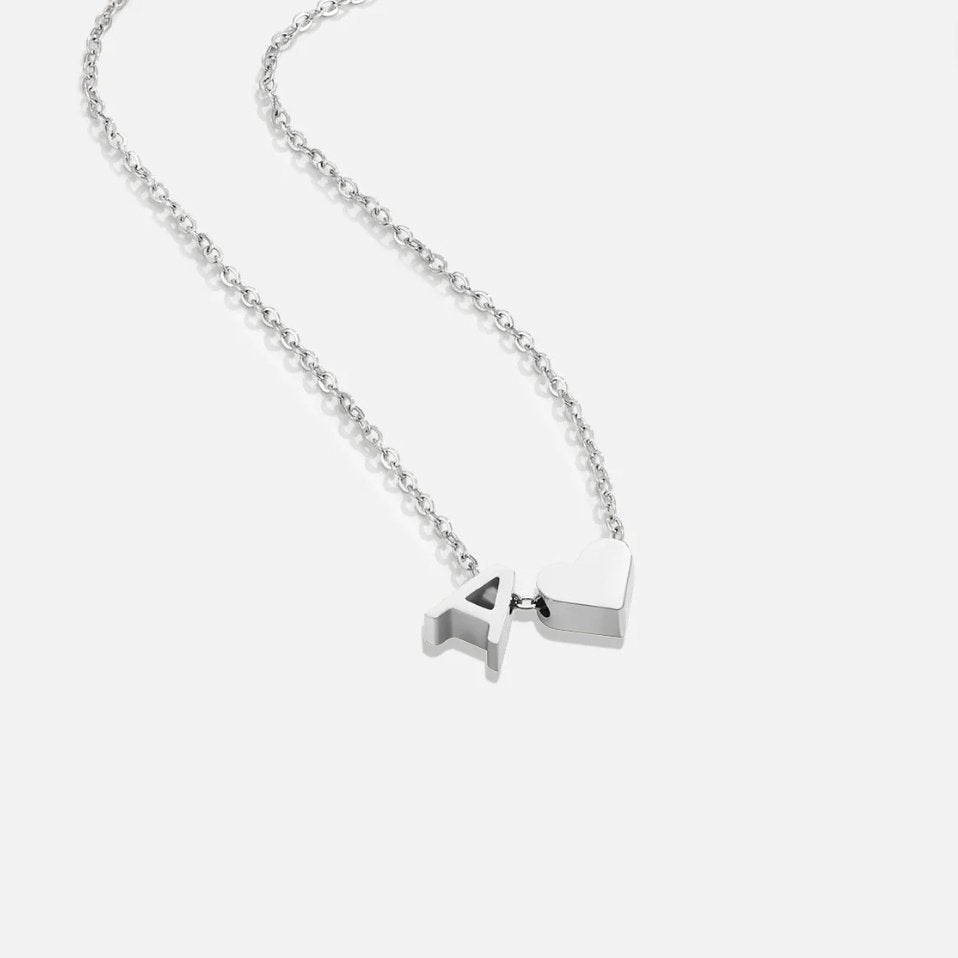 Elara™ | Initial Heart Silver Necklace