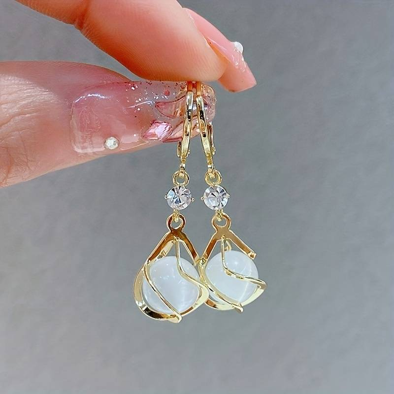 Elara™ | Opal Golden Earrings
