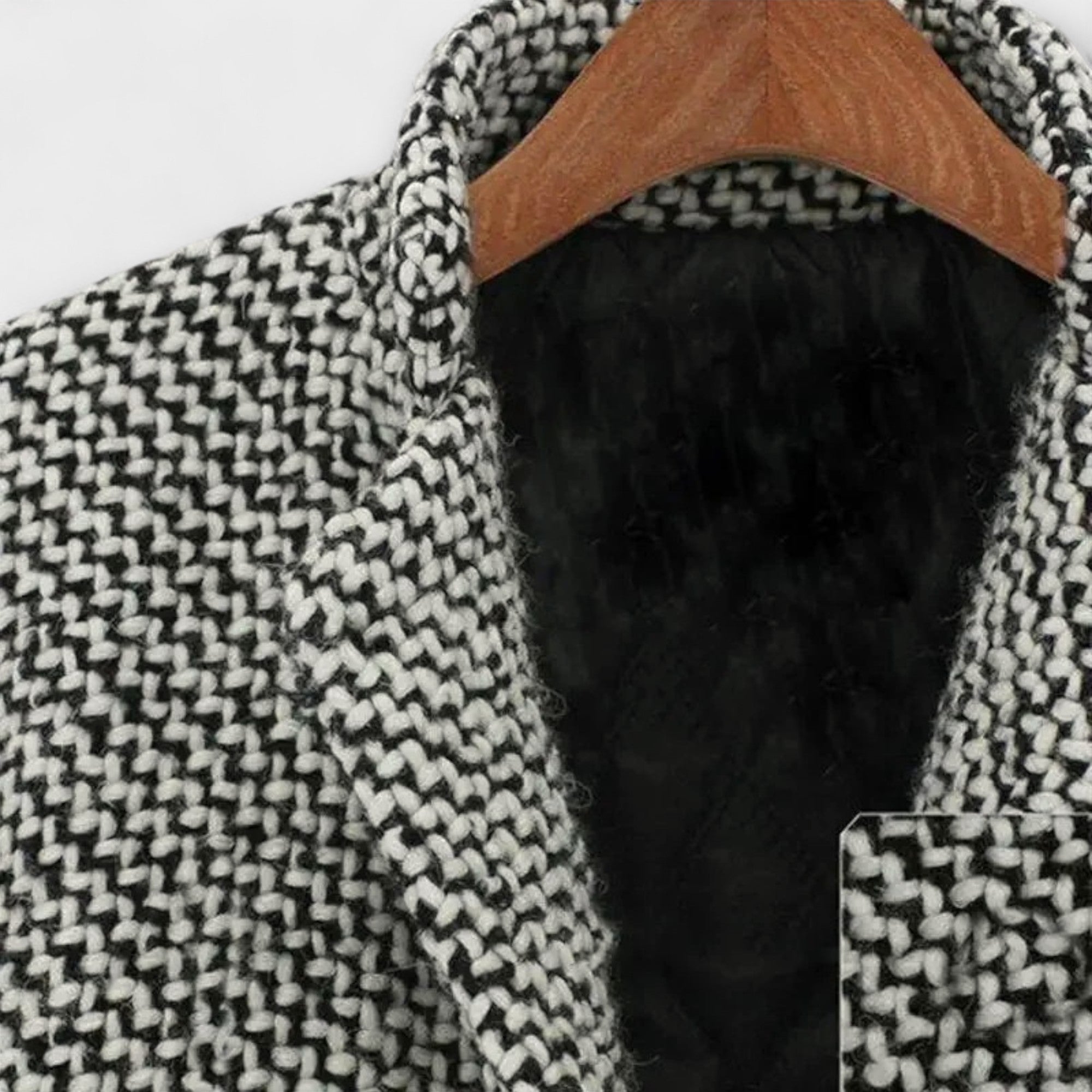 Elara™ | Houndstooth Midi Coat