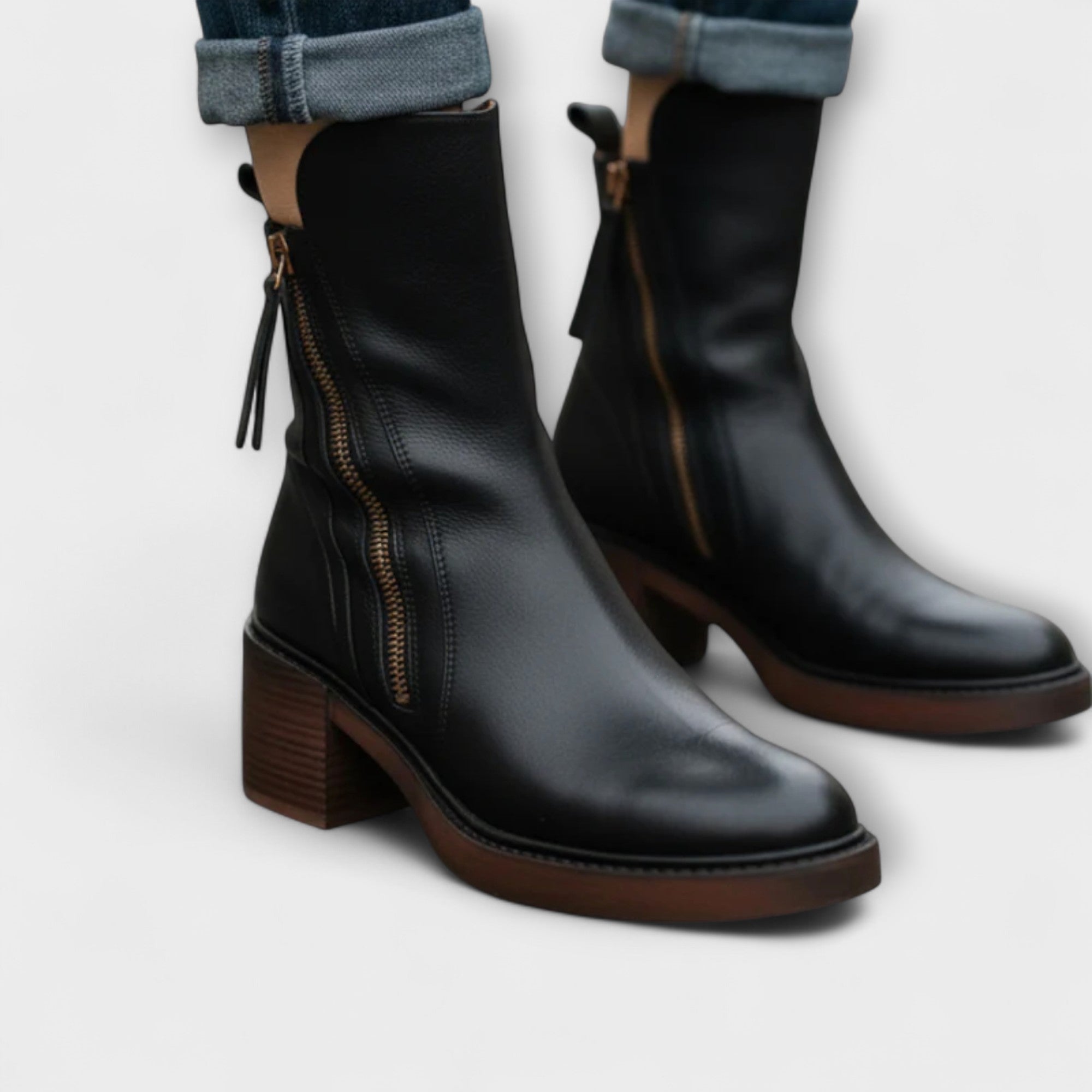 Elara™ | Leather Ankle Boots