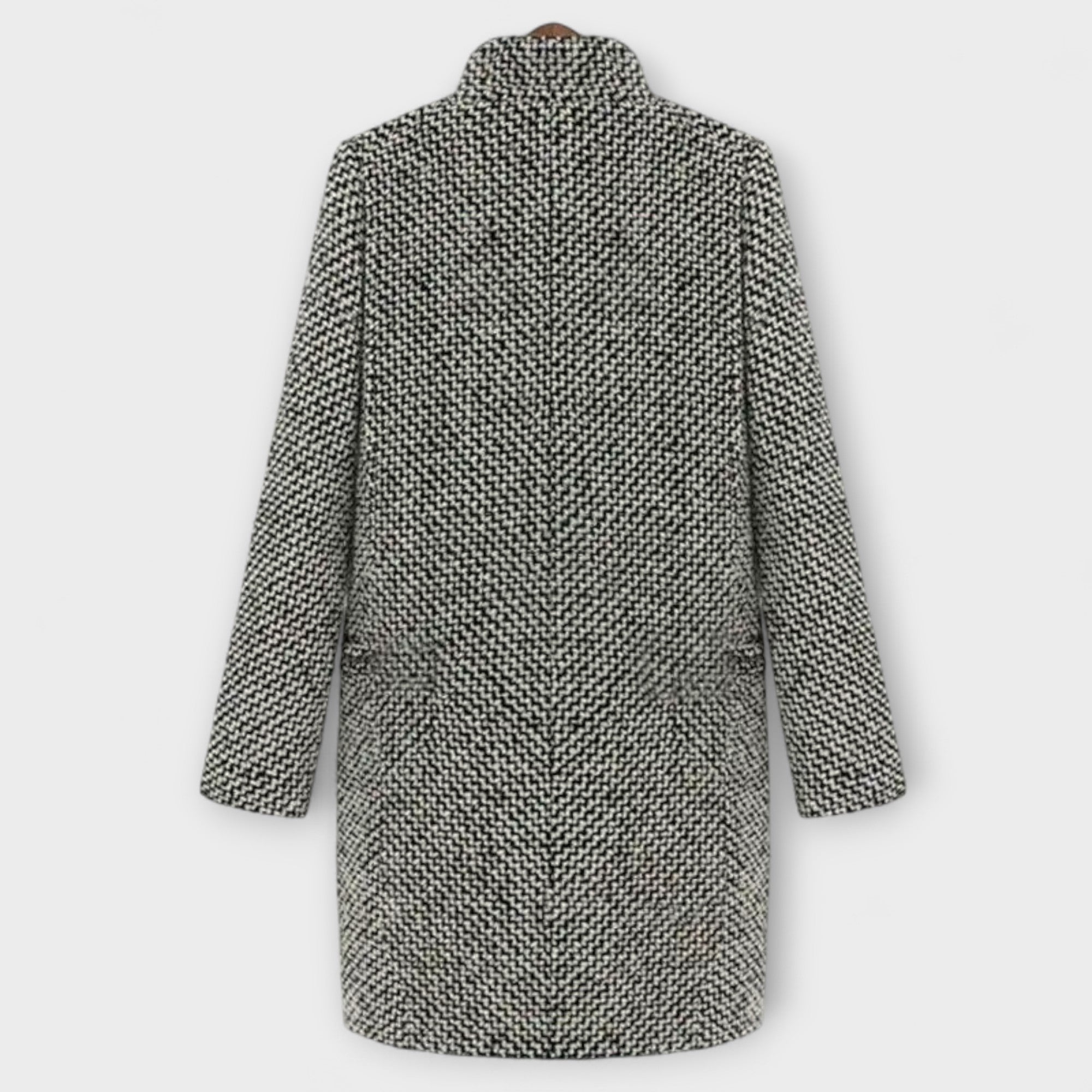 Elara™ | Houndstooth Midi Coat