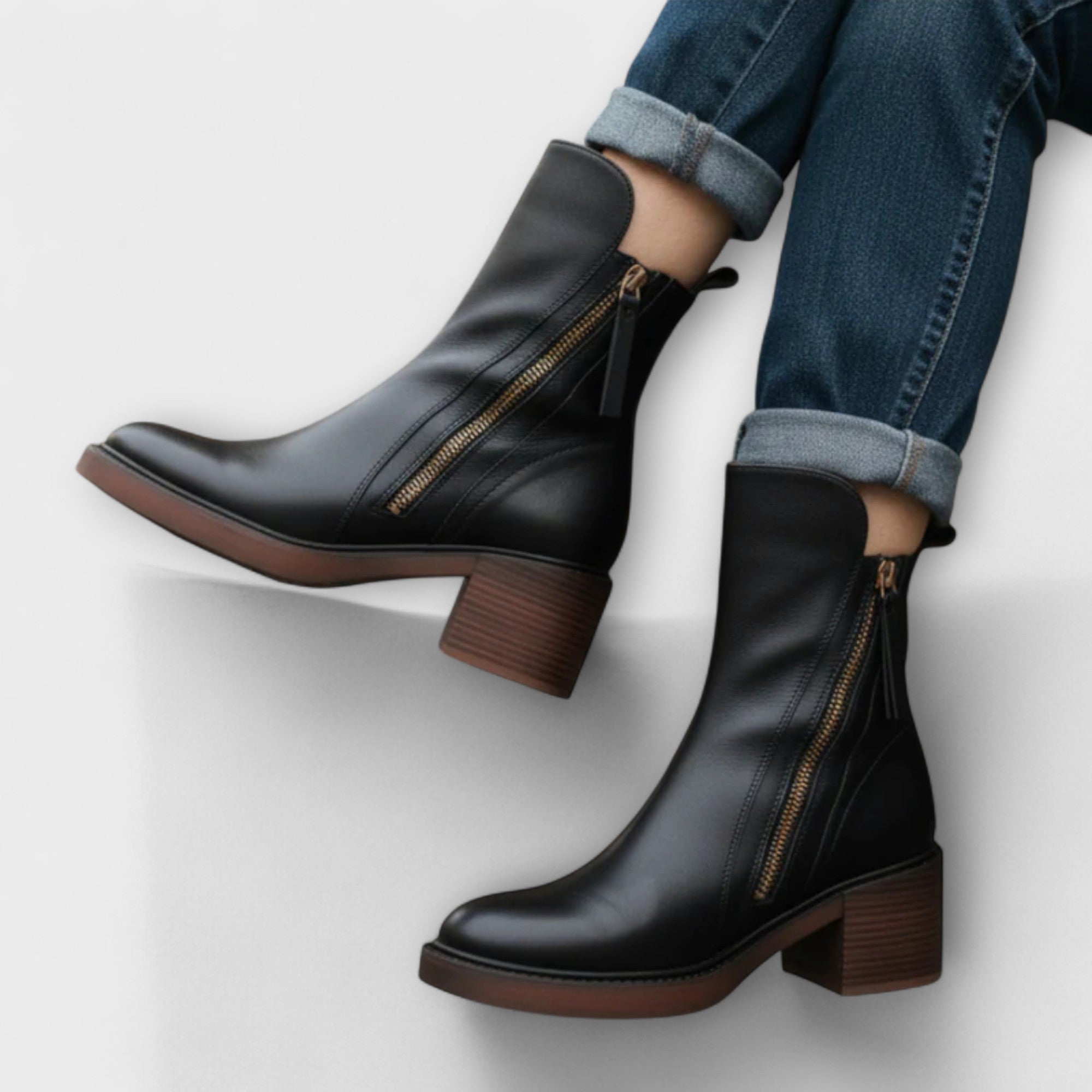 Elara™ | Leather Ankle Boots