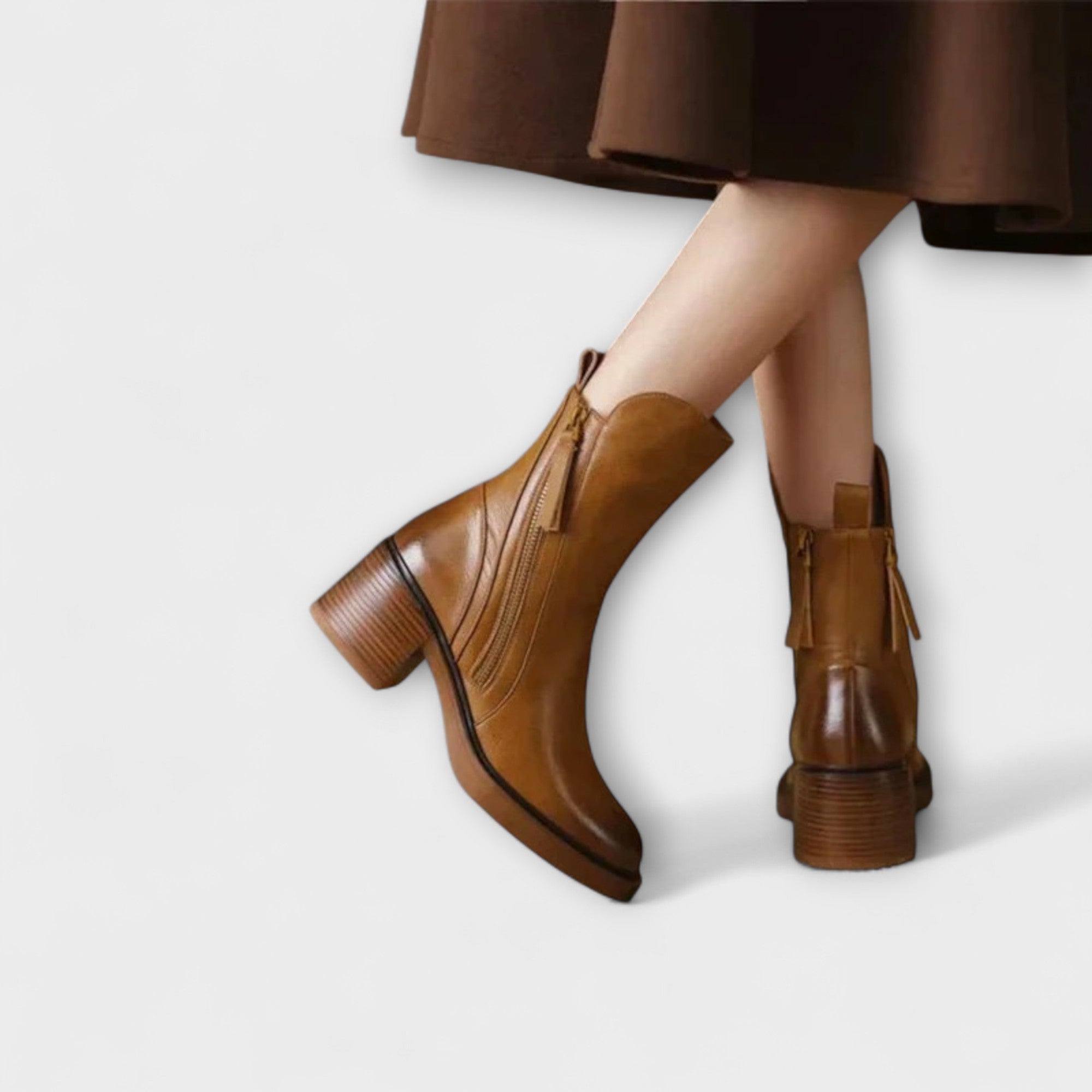 Elara™ | Leather Ankle Boots