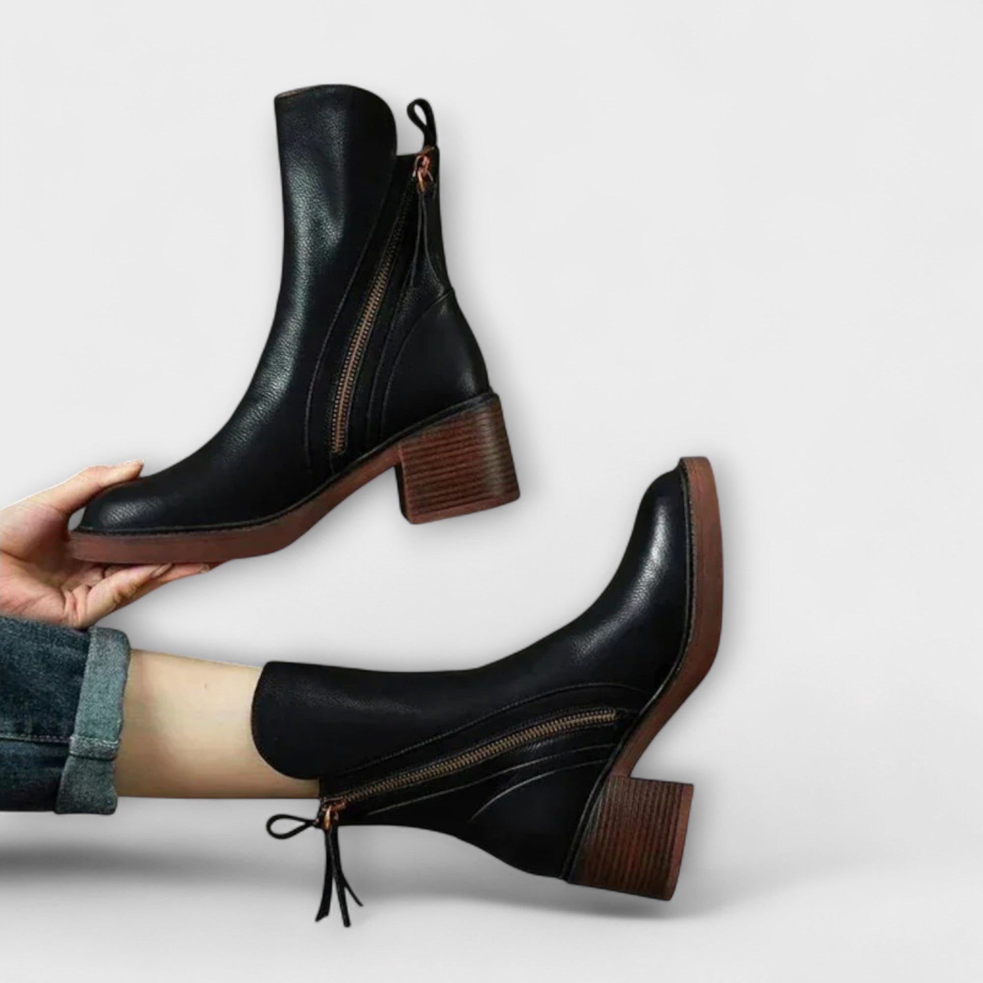 Elara™ | Leather Ankle Boots