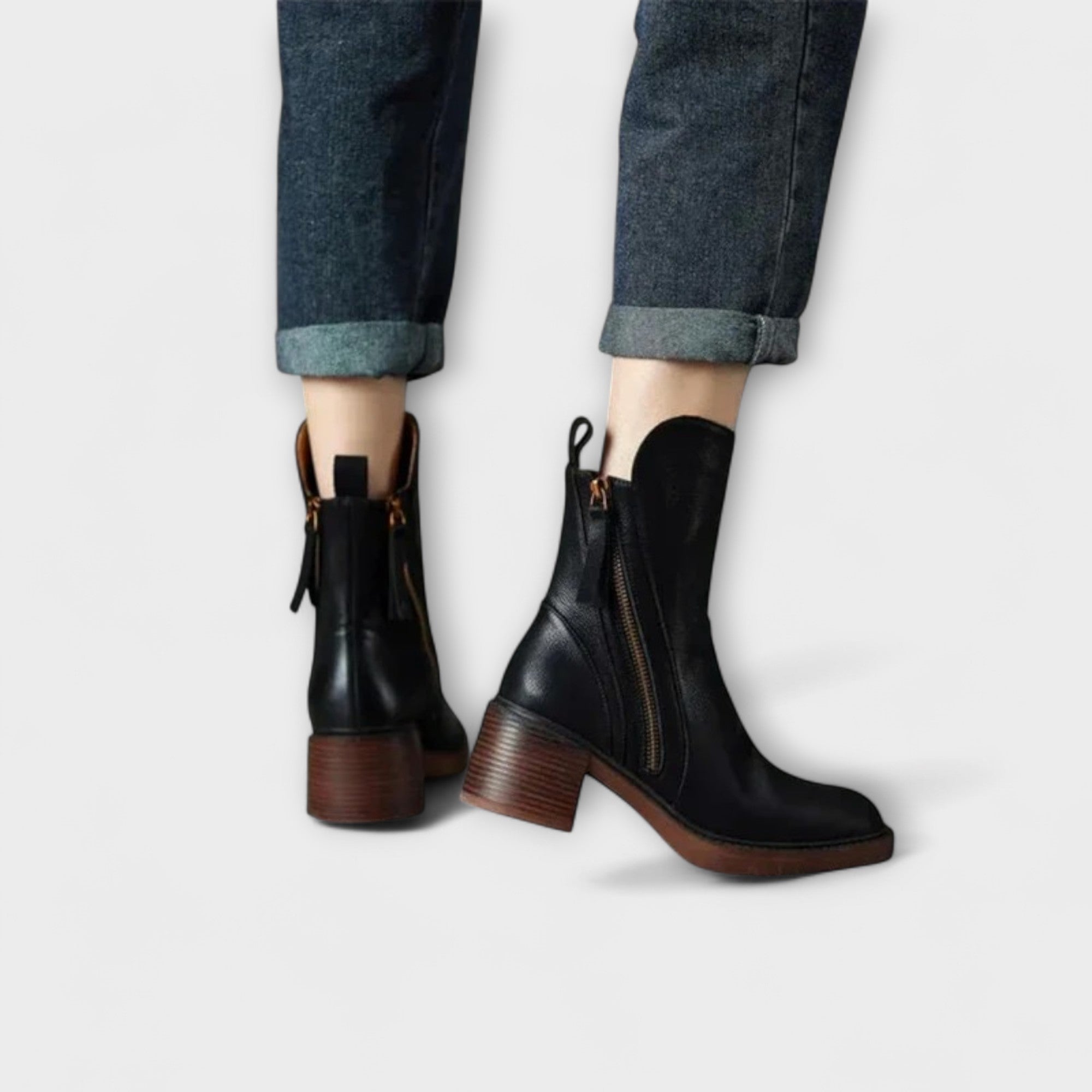 Elara™ | Leather Ankle Boots