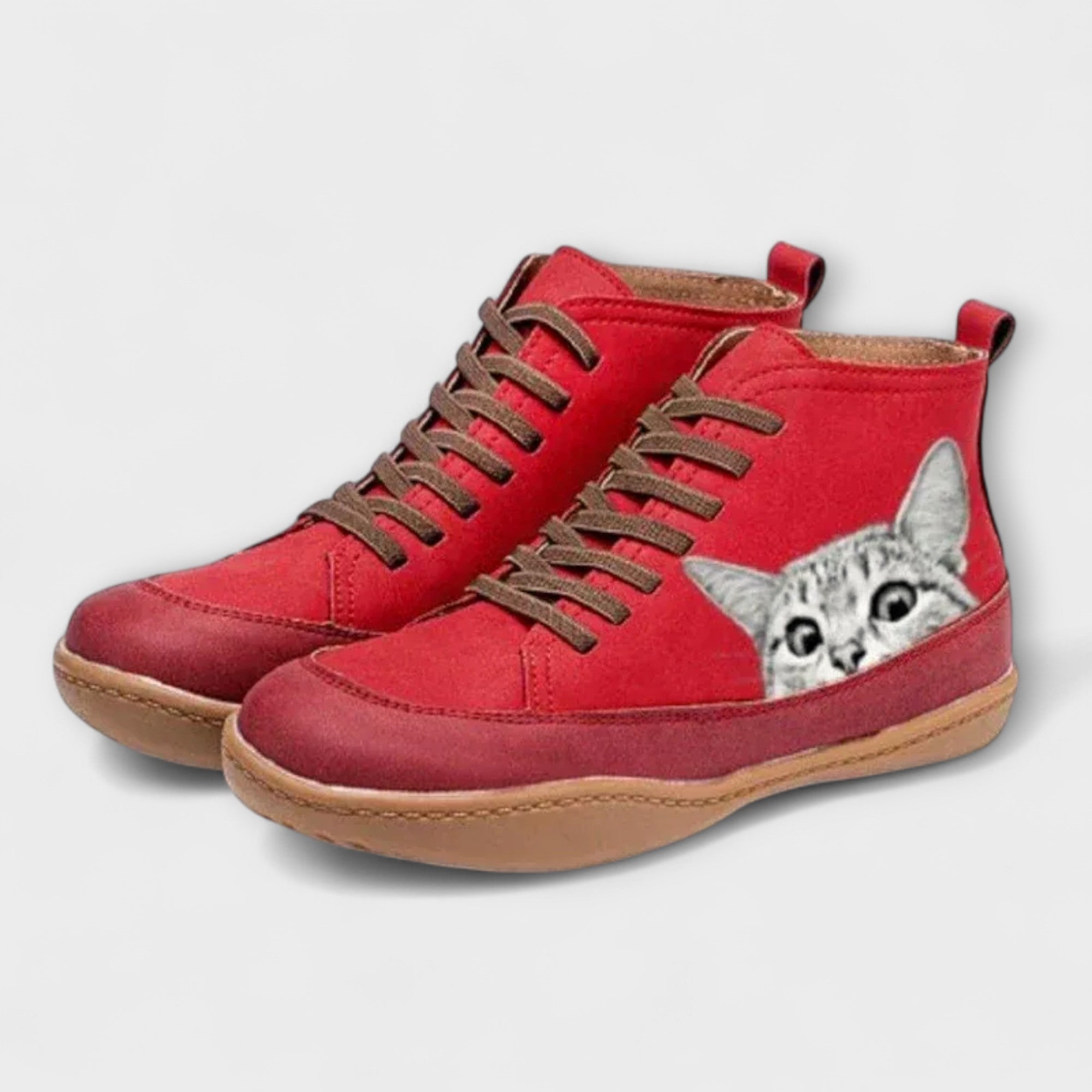 Elara™ | Cat-Inspired Leather Ankle Boots