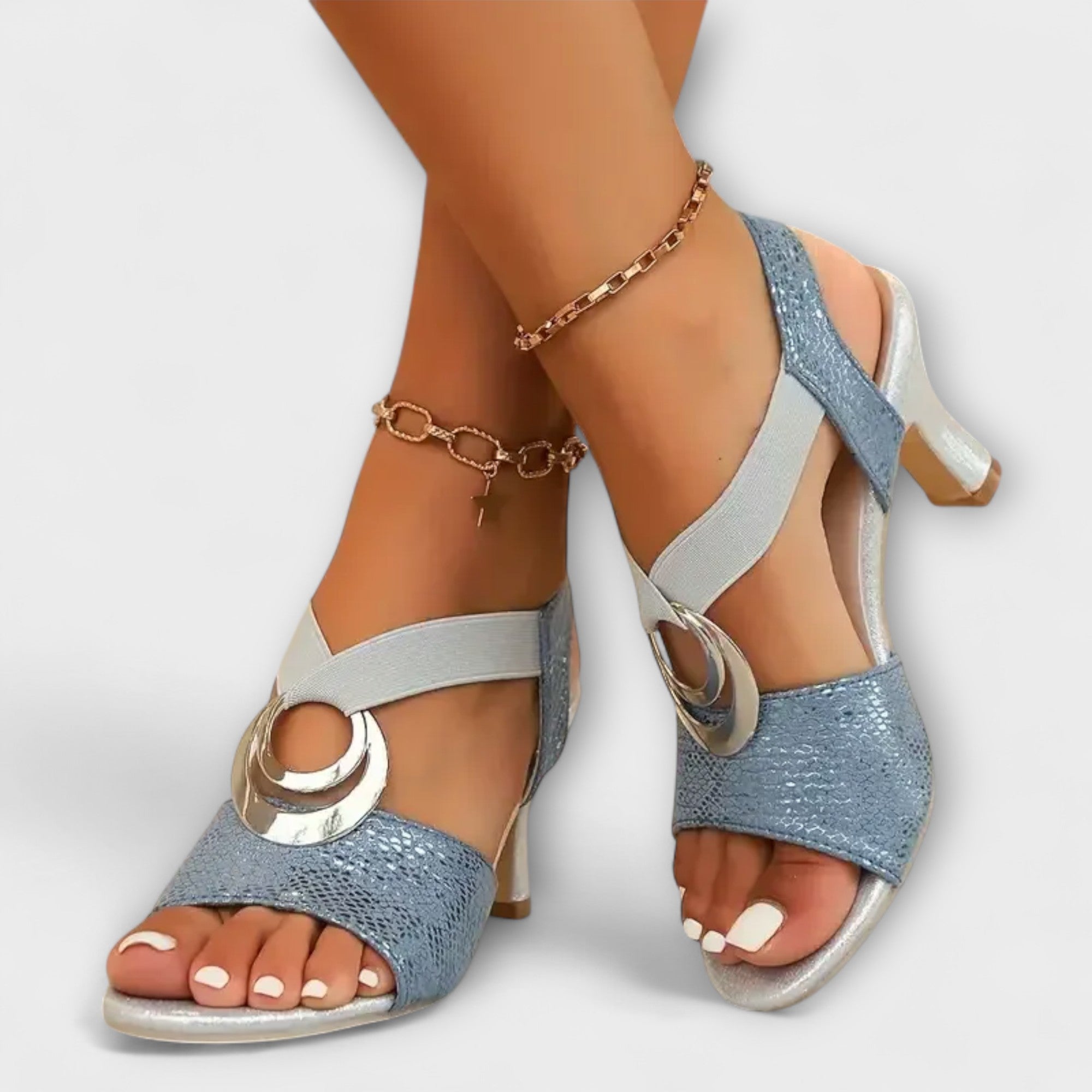 Elara™ | Strappy Heels with Buckle Accent