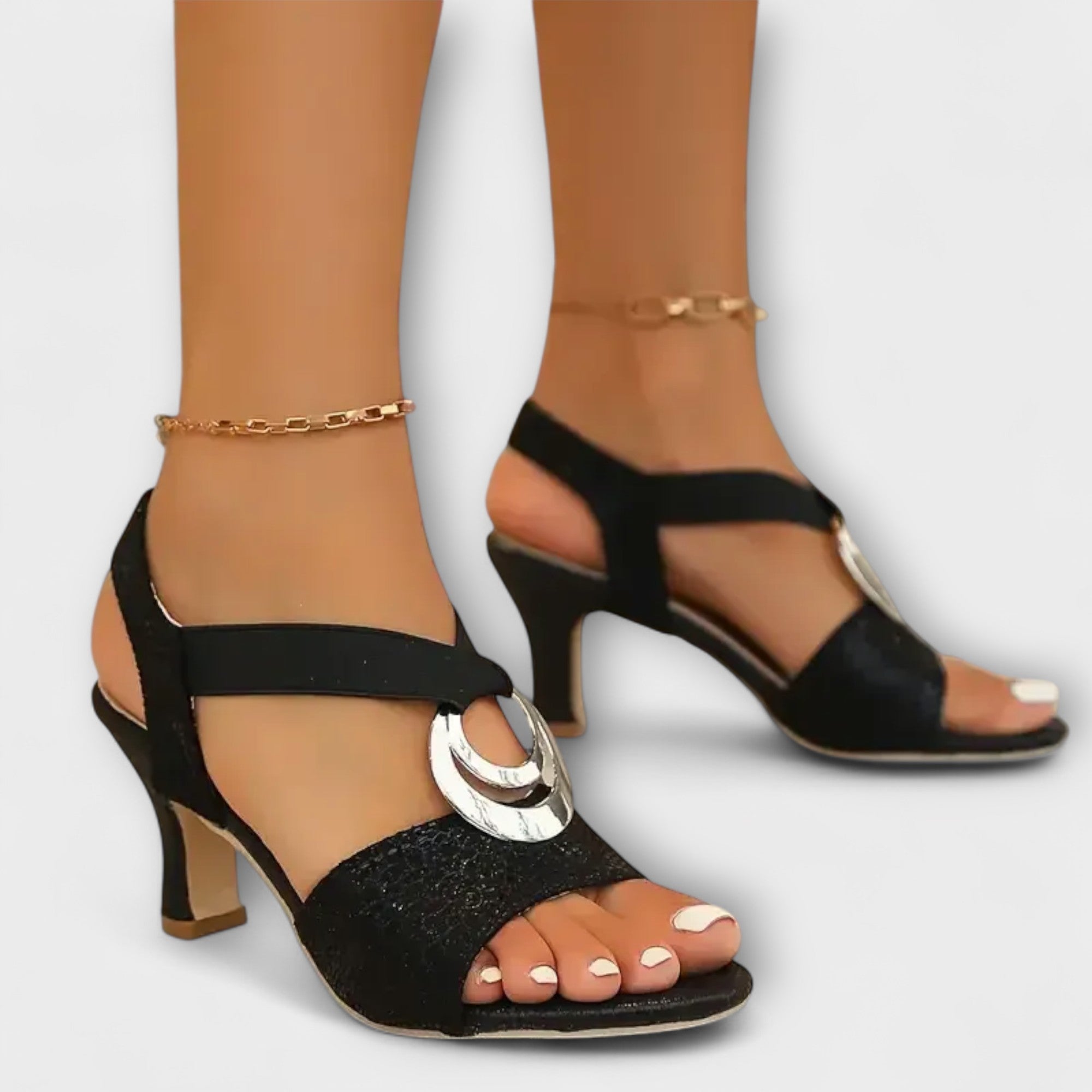 Elara™ | Strappy Heels with Buckle Accent