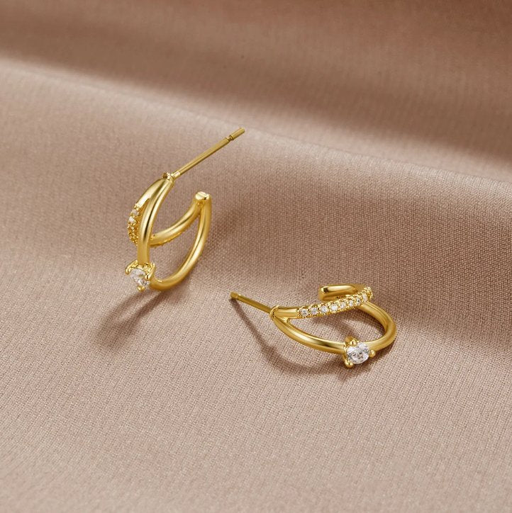 Elara™ | Crystal Hoop Earrings