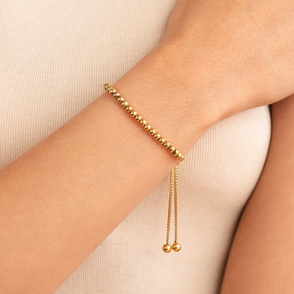 Elara™ | Beaded Gold Bracelet