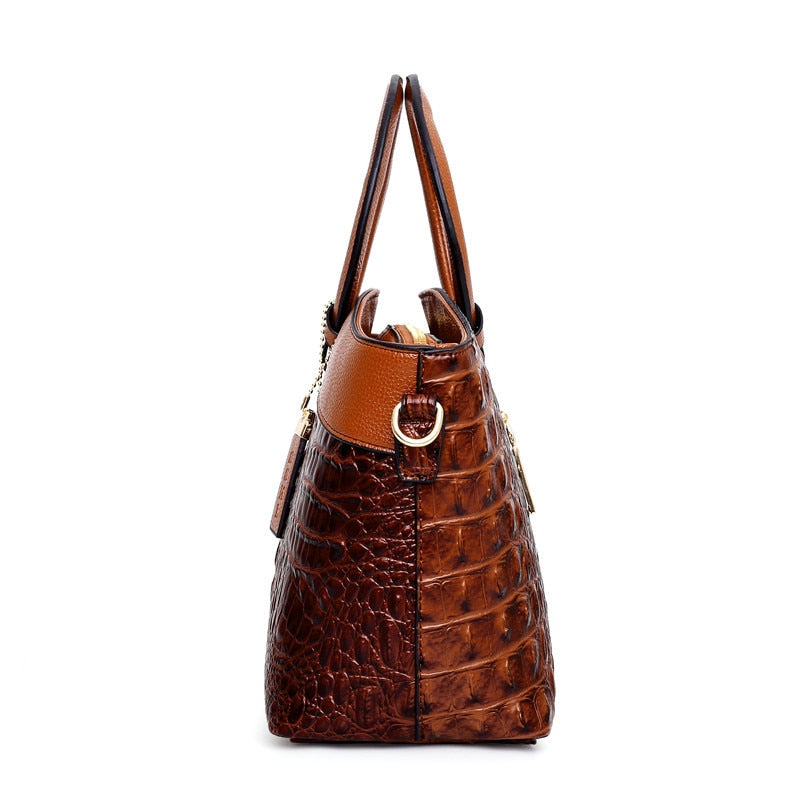 Elara™ | Crocodile Pattern Handbag