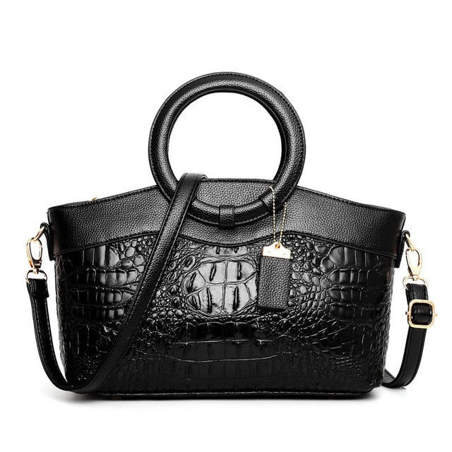 Elara™ | Crocodile Pattern Handbag