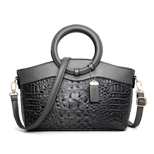 Elara™ | Crocodile Pattern Handbag