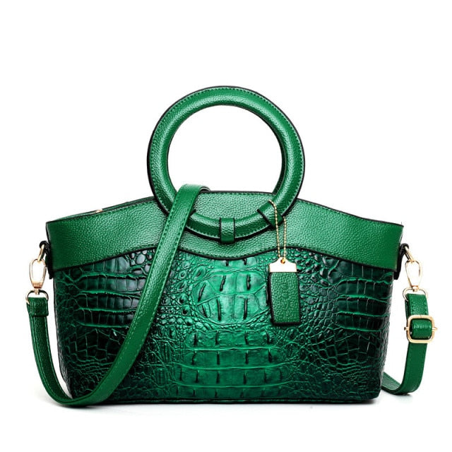 Elara™ | Crocodile Pattern Handbag
