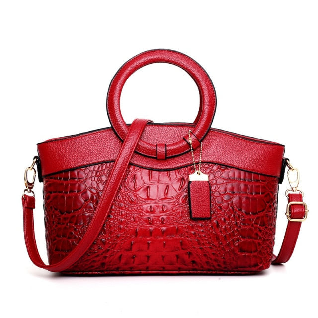 Elara™ | Crocodile Pattern Handbag
