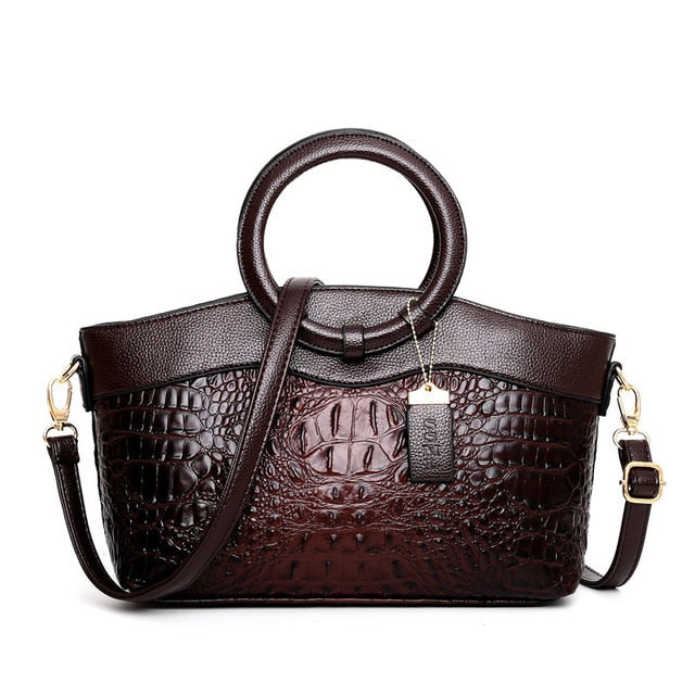 Elara™ | Crocodile Pattern Handbag