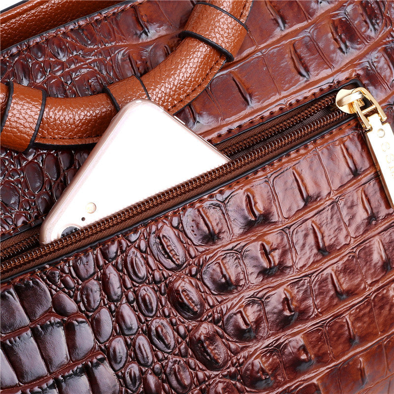 Elara™ | Crocodile Pattern Handbag