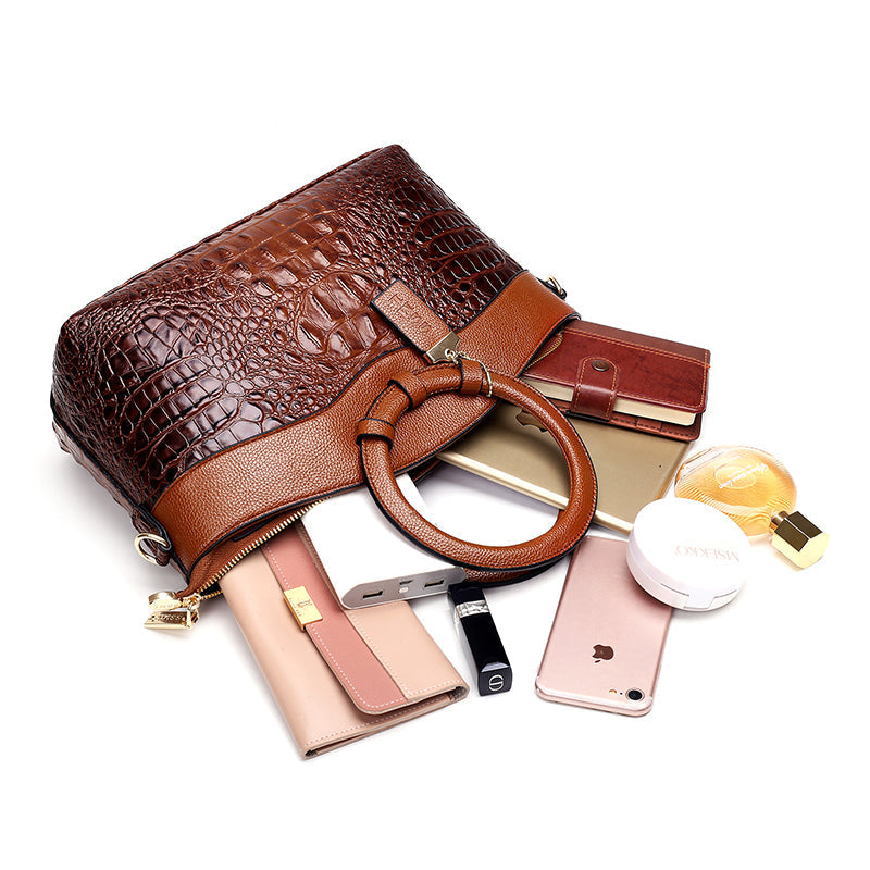 Elara™ | Crocodile Pattern Handbag