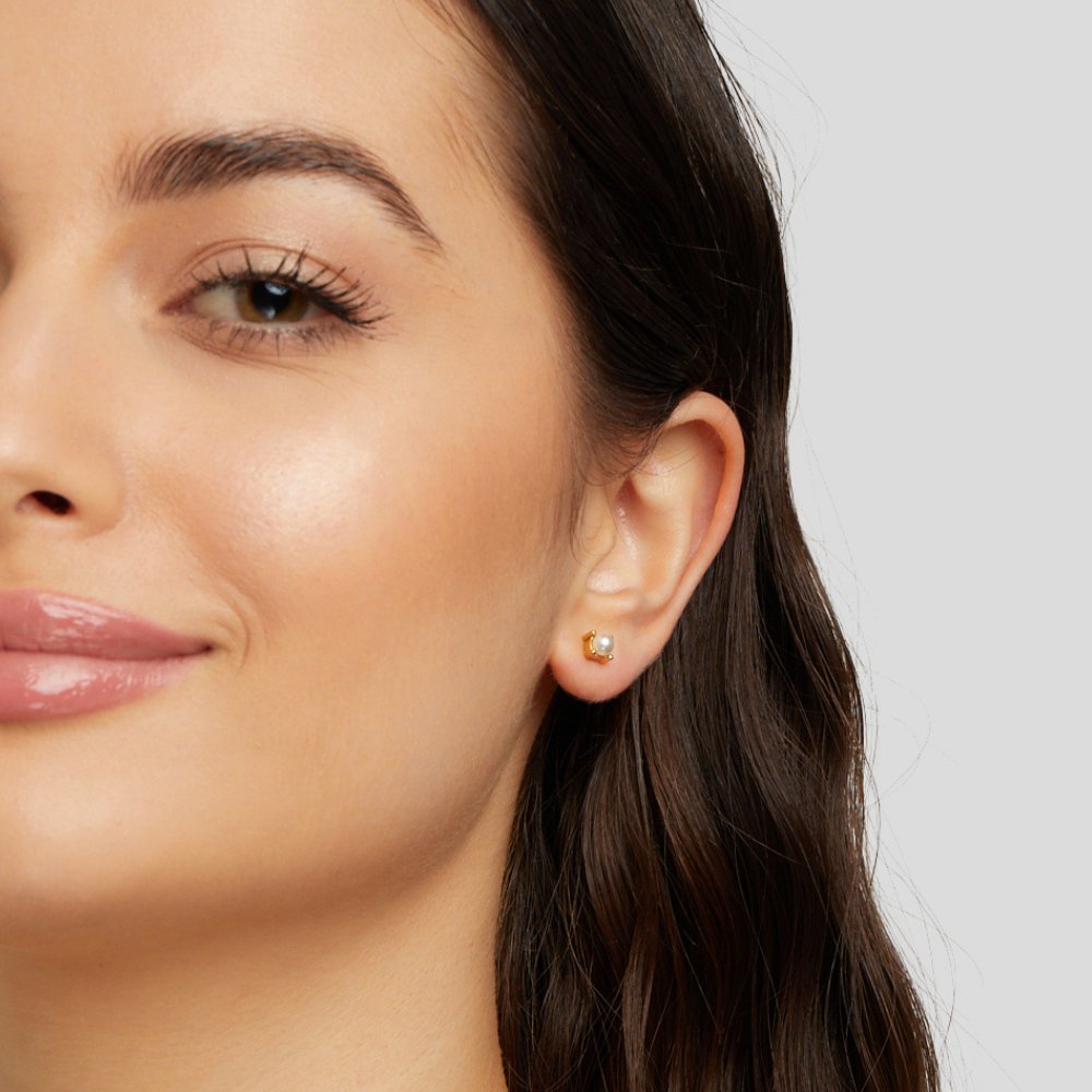 Elara™ | Pearl Stud Earrings